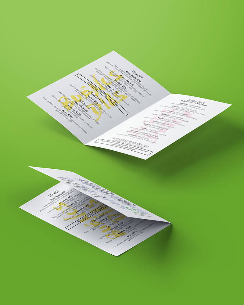 Arúgula Juice Bar // Menu