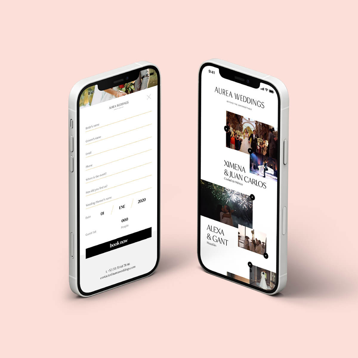 Aurea Weddings // Sitio web para móvil