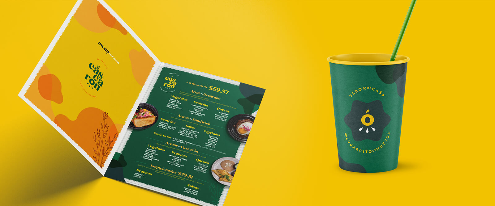 El Cascarón — Restaurante // Menú de Restaurante y Vaso para Llevar