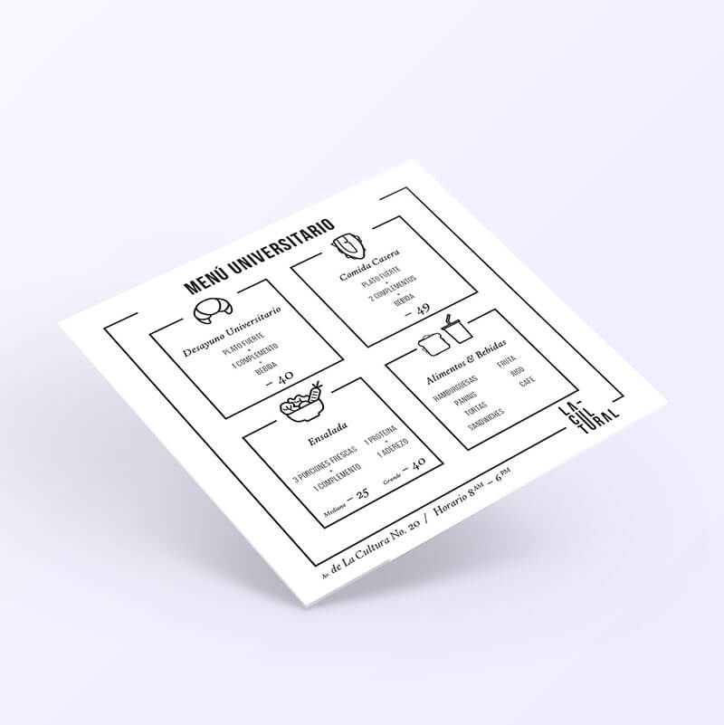 La Cultural // Menu en pared