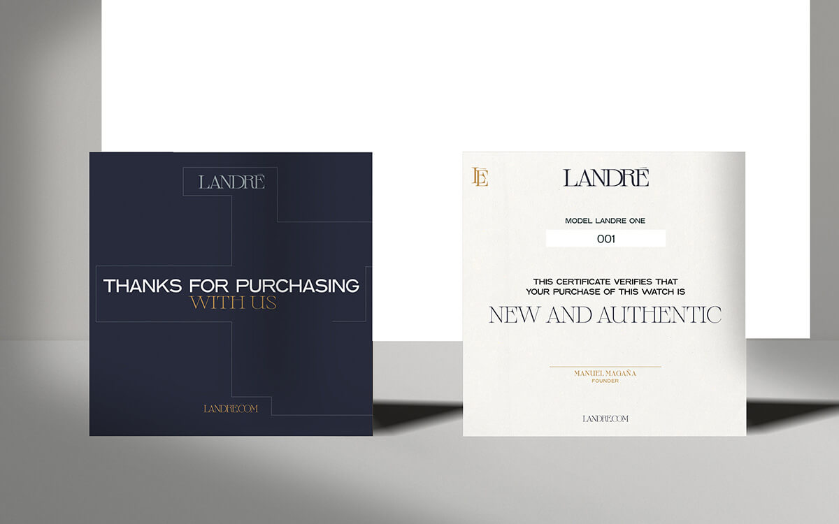 Landré Watches // Diseño de Certificado