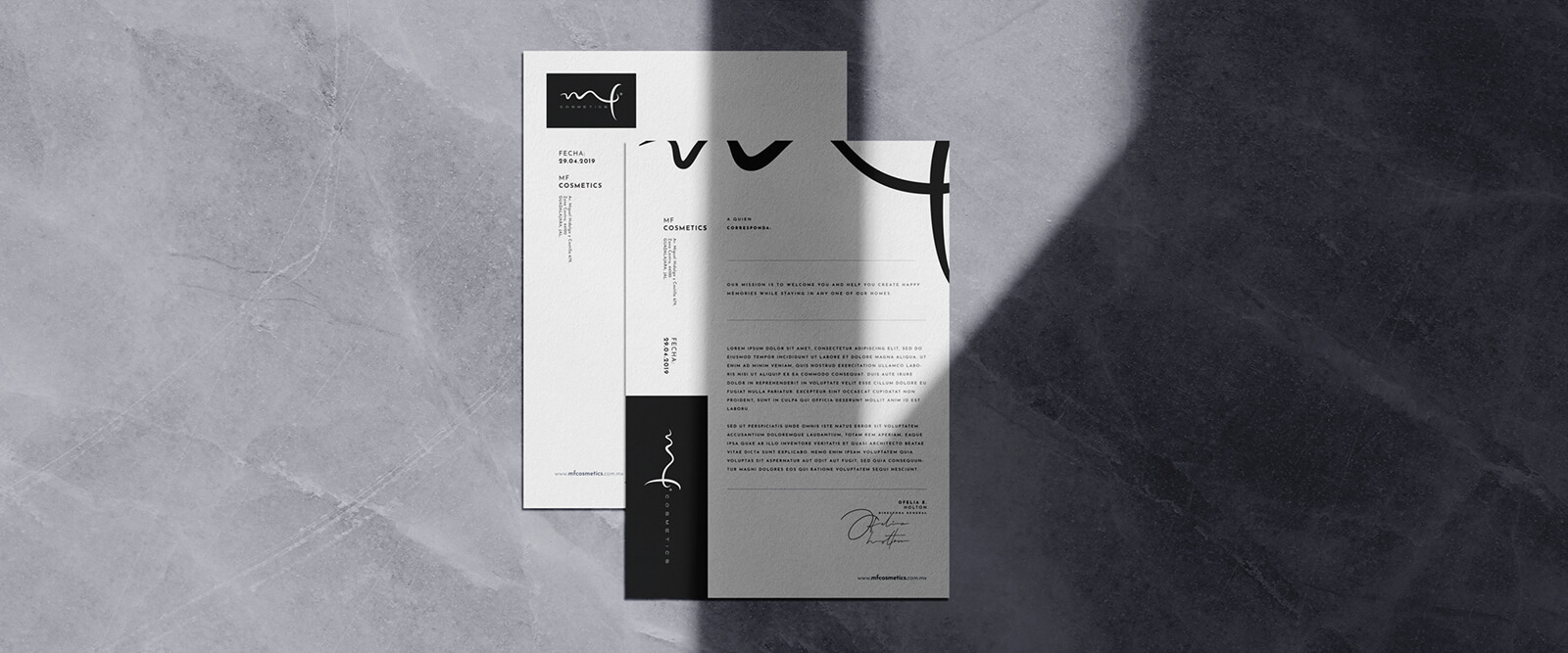 MF Cosmetics // Hoja Membretada
