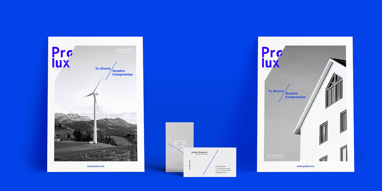 Prolux // Posters y Tarjetas de Presentación