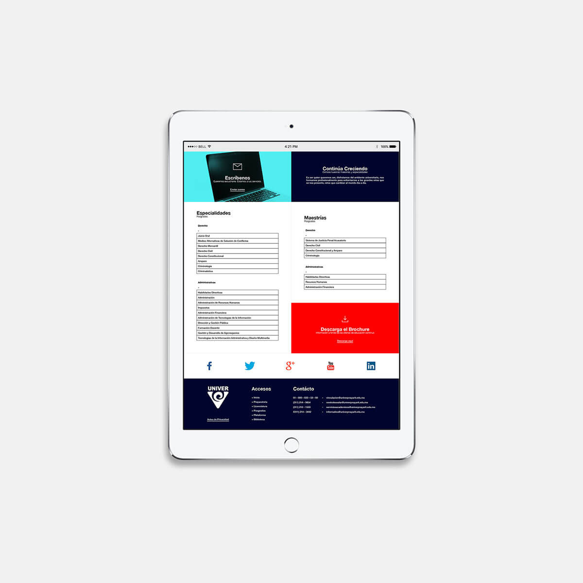 UNIVER Nayarit // Mobile Website