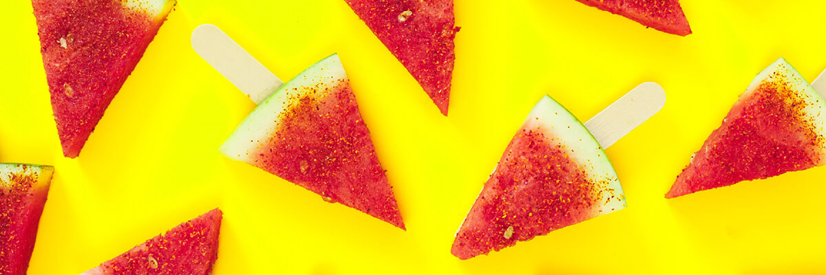 Valentina // Watermelon Popsicles with Powder Chile Sauce