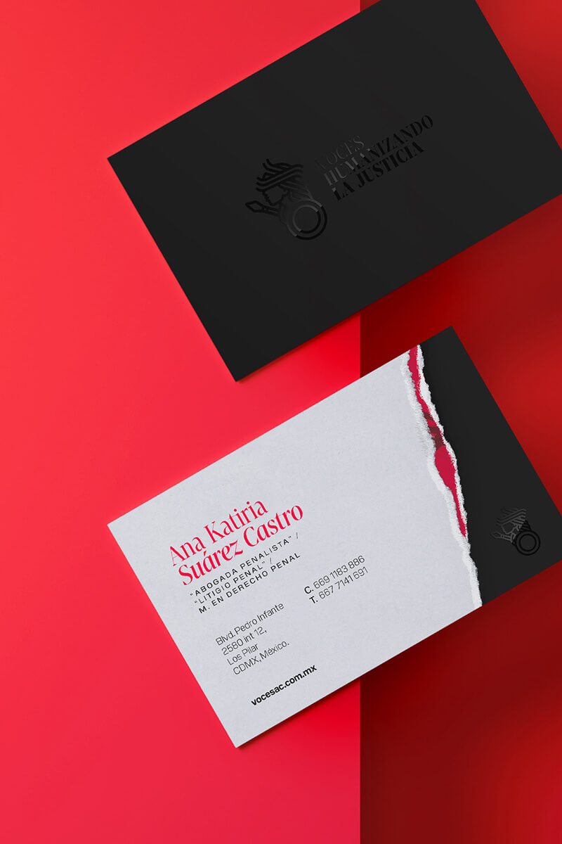 Voces Humanizando la Justicia A.C. // Tarjetas de presentación