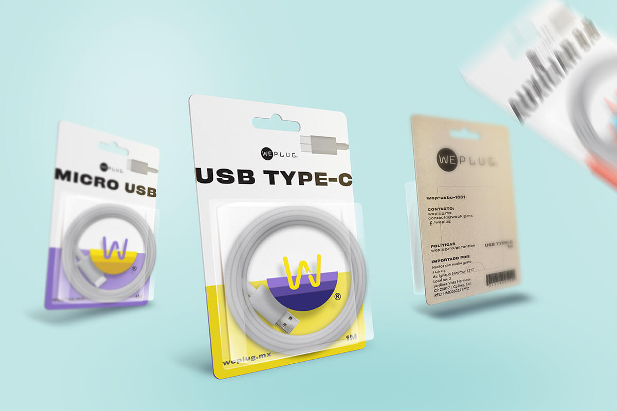 WEPLUG // USB-C and Micro USB Cables Packaging